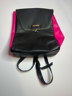 Juicy Couture Black and Hot Pink Backpack with Gold Accents